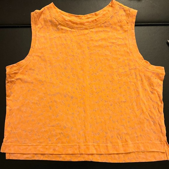 all in motion Burnout Orange Crop Tank Top, Size Large - Picture 6 of 8